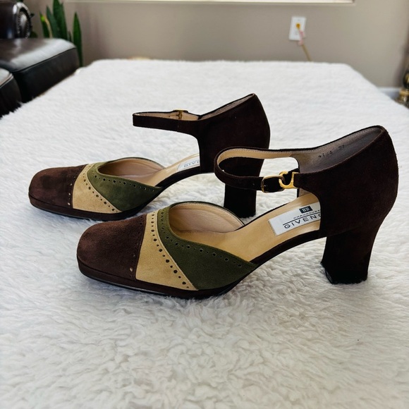 Givenchy Japan Multicolor Suede Leather Platform Heels Shoes Size 37 US 6.5 - Picture 5 of 16